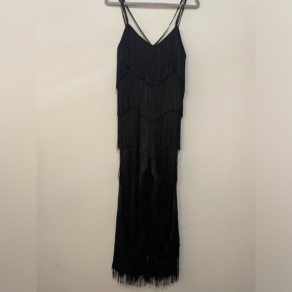Zara Black jumpsuit Spaghetti Strap V-Neck - Picture 1 of 6